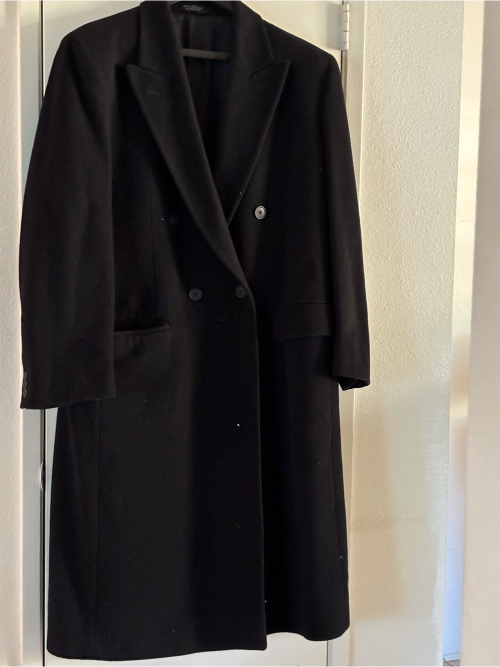 Men's Black Double-Breasted Wool Pea Coat BradleyJons